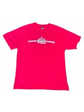 Y2K Hanes Beefy-T Red Graphic T-Shirt Large The Lady and Sons, Savannah Georgia